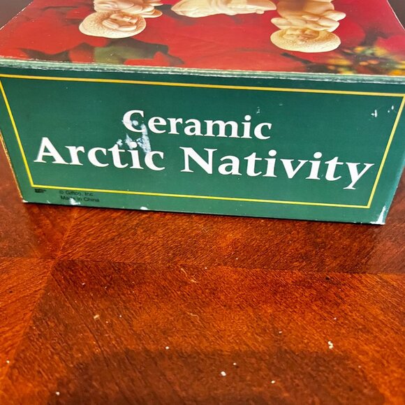 Vintage ceramic artic‎ nativity set of 3 snow baby figure with box - Picture 6 of 6